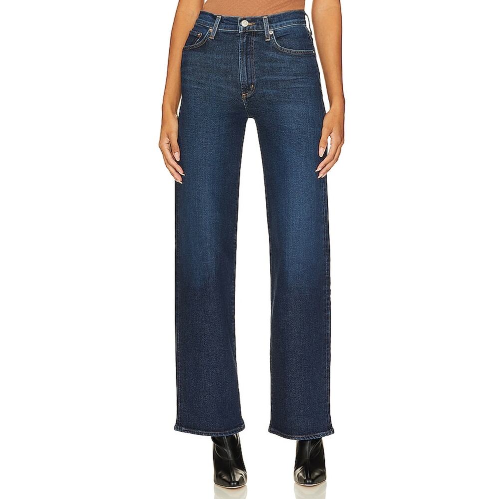 Agolde Harper Mid-Rise Straight Wide-Leg Jeans
